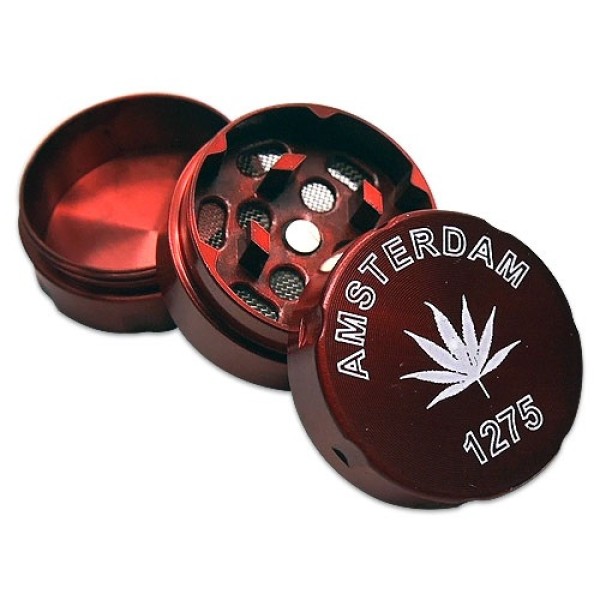 Metal Grinder Cannabis Leaf 3 Parts 30mm - Χονδρική